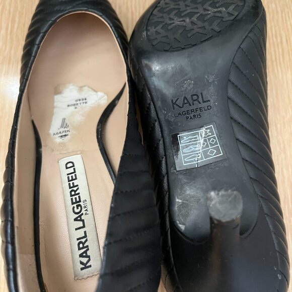 GUC KARL LAGERFELD Rosette leather pumps (6.5) - Picture 4 of 8